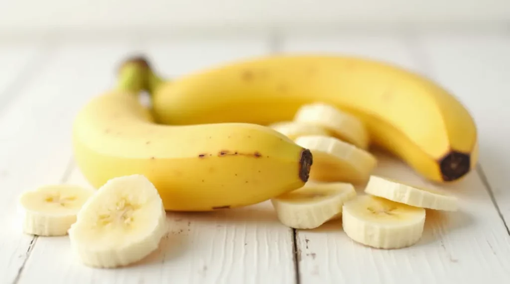 La banane, un ingrédient clé pour le gâteau bébé, riche en potassium, fibres et vitamine C, idéale pour une texture moelleuse.