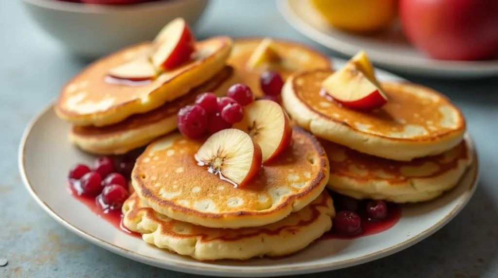 Pancakes maison à base d'avoine et de fruits, une excellente option pour le petit déjeuner de bébé.